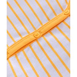 Babyhug 100% Cotton Antibacterial Short Sleeve Vests Lemon Print Pack of 3 - Yellow Grey White