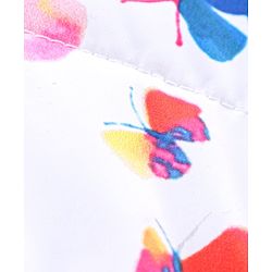 Babyhug Full Sleeves Butterfly Print Hooded Jacket - Off White
