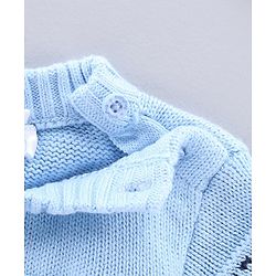 Babyhug Full Sleeves Sweater Text Print - Blue