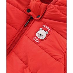 Babyhug Full Sleeves Hooded Padded Jacket - Dark Orange