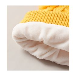 Babyhug Woollen Cap With Pom Pom Yellow - Diameter 10 cm