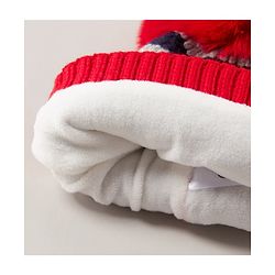 Babyhug Woollen Cap Red - Diameter 12 cm