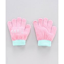 Babyhug Woollen Cap & Mittens Marie Print Yellow - Diameter 13 cm