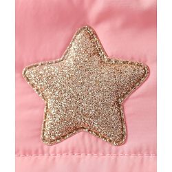 Babyhug Full Sleeves Quilted Hooded Jacket Star Patch - Pink