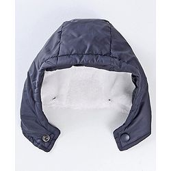 Babyhug Full Sleeves Jacket With Hood - Blue