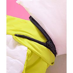 Babyhug Full Sleeves Hooded Padded Jacket Numeric 10 Patch - Green White