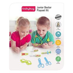 Babyhug Junior Doctor Play Set 15 Pieces - Pink | Pretend Care & Social Play | Inspires Empathy &  Imaginative Role-Play | BIS Certified