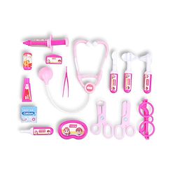 Babyhug Junior Doctor Play Set 15 Pieces - Pink | Pretend Care & Social Play | Inspires Empathy &  Imaginative Role-Play | BIS Certified