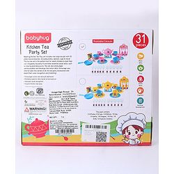 Babyhug Kitchen Tea Party Toy Set of 31 - Pink | Pretend Cooking & Tea Party Playset | Sparks Social Skills & Creative Play | Vibrant & Child-Safe | Perfect For Gifting | BIS Certified