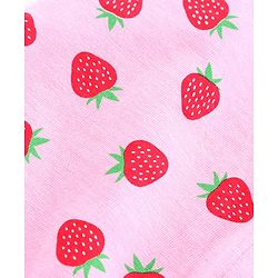 Babyhug Singlet Sleeves Tee Strawberry Print - Pink