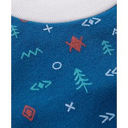 Babyhug Cotton Pullover Bibs Multi Print Set of 2 - Blue White