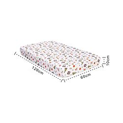 Babyhug Premium 100% Cotton Fitted Crib Sheet Sports Print Regular - White