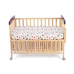 Babyhug Premium 100% Cotton Fitted Crib Sheet Sports Print Regular - White