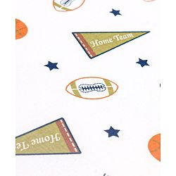 Babyhug Premium 100% Cotton Fitted Crib Sheet Sports Print Regular - White
