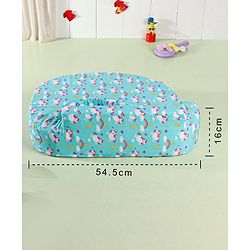 Babyhug Cotton Feeding Pillow With Belt Unicorn Print - Blue
