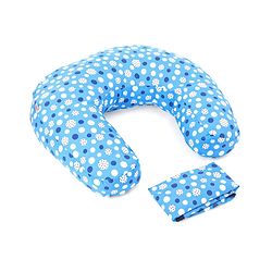 Babyhug 100% Cotton Feeding Pillow with Nursing Cape Polka Dots - Blue