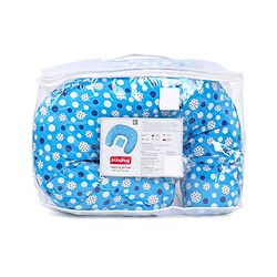 Babyhug 100% Cotton Feeding Pillow with Nursing Cape Polka Dots - Blue