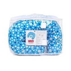 Babyhug 100% Cotton Feeding Pillow with Nursing Cape Polka Dots - Blue