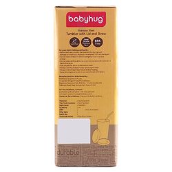 Babyhug Stainless Steel Tumbler With Airtight Lids & Straw Pink - 300 ml