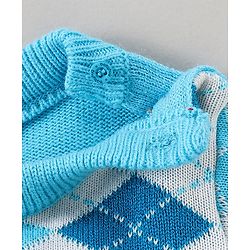 Babyhug Full Sleeves Intarsia Knitted Sweater Set - Blue