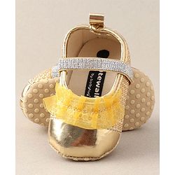 Cute Walk by Babyhug Embellished Booties - Golden