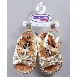 Cute Walk by Babyhug Booties Bow Applique - Silver