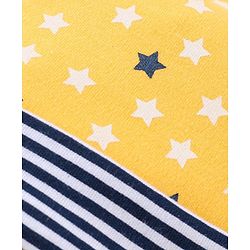 Babyhug 100% Cotton Tie Knot Cap Star Print Yellow - Diameter 10 cm