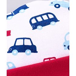 Babyhug 100% Cotton Tie Knot Cap Red - Diameter 10 cm