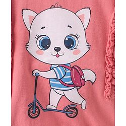 Babyhug Full Sleeves Sweatshirt Graphic Kitty Print - Peach