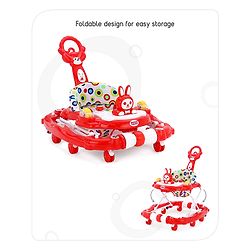 Babyhug Rabit Walker cum Rocker With Parental Push Handle - Red (Seat Print & Color May Vary)