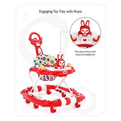 Babyhug Rabit Walker cum Rocker With Parental Push Handle - Red (Seat Print & Color May Vary)