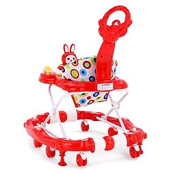 Babyhug Rabit Walker cum Rocker With Parental Push Handle - Red (Seat Print & Color May Vary)
