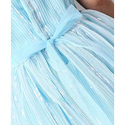 Babyhug Sleeveless Knee Length Textured Frock - Blue