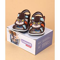 Cute Walk by Babyhug Sandals Animal Patch - Brown