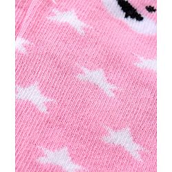 Cute Walk By Babyhug Antibacterial Ankle Length Socks Set of 5 - Pink White