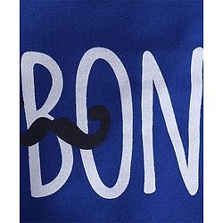 Babyhug Full Sleeves Sweatshirt Bonjour Print - Blue