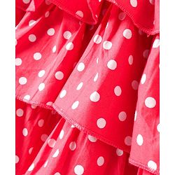 Babyhug Sleeveless Frock Polka Dot Print - Red