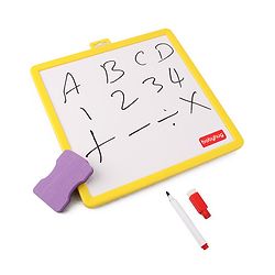Babyhug Play N Learn Double Side Board with 102 Magnetic Shapes| Playset With Write & Wipe Feature| Puzzle Book with 300+ Patterns| 1 Sketch Pen and Duster Learning and Educational Toy for 4-6 Years Kids| Gifting Toy| BIS Certified