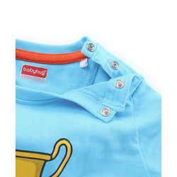 Babyhug Full Sleeves Printed Tee Pack of 3 - Sky & Navy Blue Red