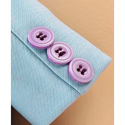 Babyhug Full Sleeves Party Wear Blazer Solid Color - Blue