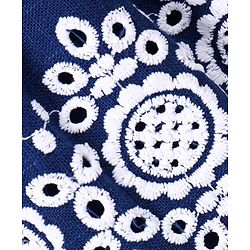 Babyhug Short Sleeves Schiffli Frock - Blue