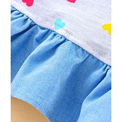 Babyhug Full Sleeves Top Hearts Print - White Melange