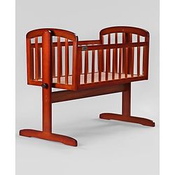 Babyhug Joy Plus Cradle With Mosquito Net - Walnut
