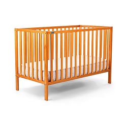 Babyhug Visby Wooden Cot with 3 Level Height Adjustment & Plug and Play Assembly - Brown