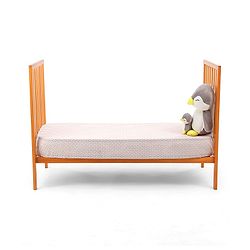 Babyhug Visby Wooden Cot with 3 Level Height Adjustment & Plug and Play Assembly - Brown