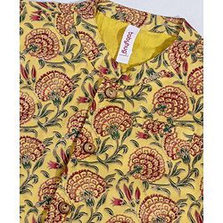 Babyhug Full Sleeves Kurta and Pyjama Set With Waistcoat - Maroon