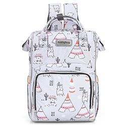 Babyhug Printed Backpack Style Maternity Diaper Bag- Grey
