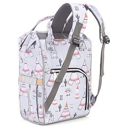 Babyhug Printed Backpack Style Maternity Diaper Bag- Grey