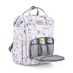 Babyhug Printed Backpack Style Maternity Diaper Bag- Grey