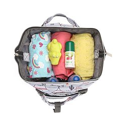 Babyhug Printed Backpack Style Maternity Diaper Bag- Grey